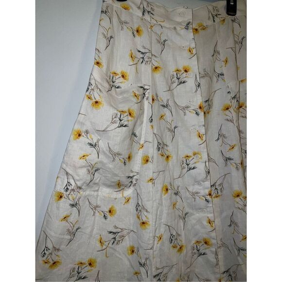 Women’s Linen Blend Sunflowers/Daisy summer midi skirt 6 - Picture 3 of 9